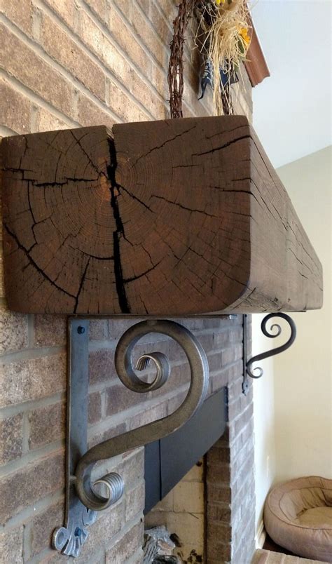 wooden brackets for fireplace mantel